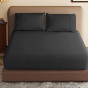 100% Polyester Brushed Plain Microfiber Fitted Sheet - perfectextile