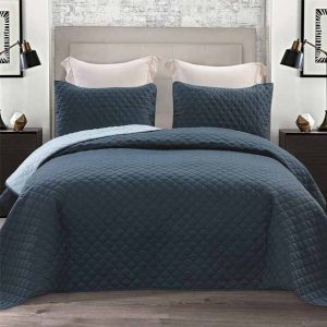 Ultrasonic Reversible Full Queen Quilt Bedding Set - perfectextile