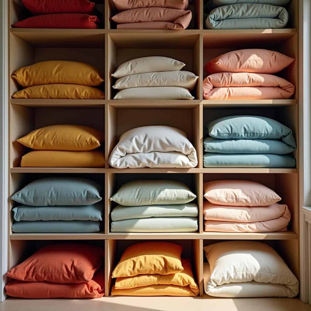 Top Bedsheet Set Manufacturers in 2025: price ,quality ,and problem solving service 3 Image of a neatly arranged linen closet