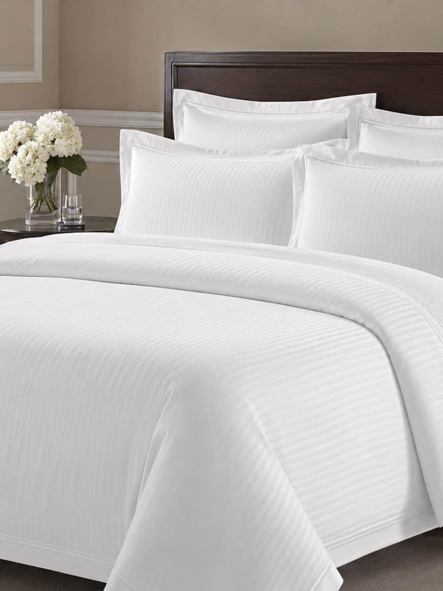Hotel bedding made from microfiber fabric