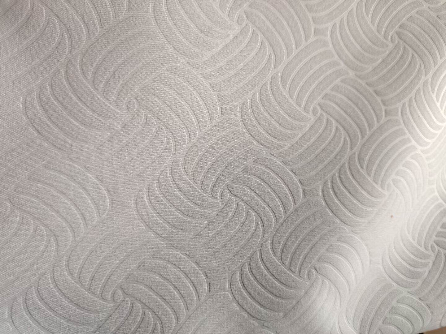 Embossed microfiber fabric basketweave pattern in white