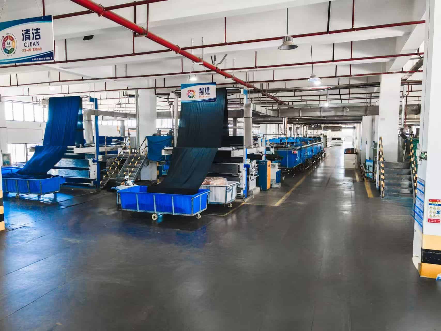 Perfectextile production line and 6S managed finishing workshop