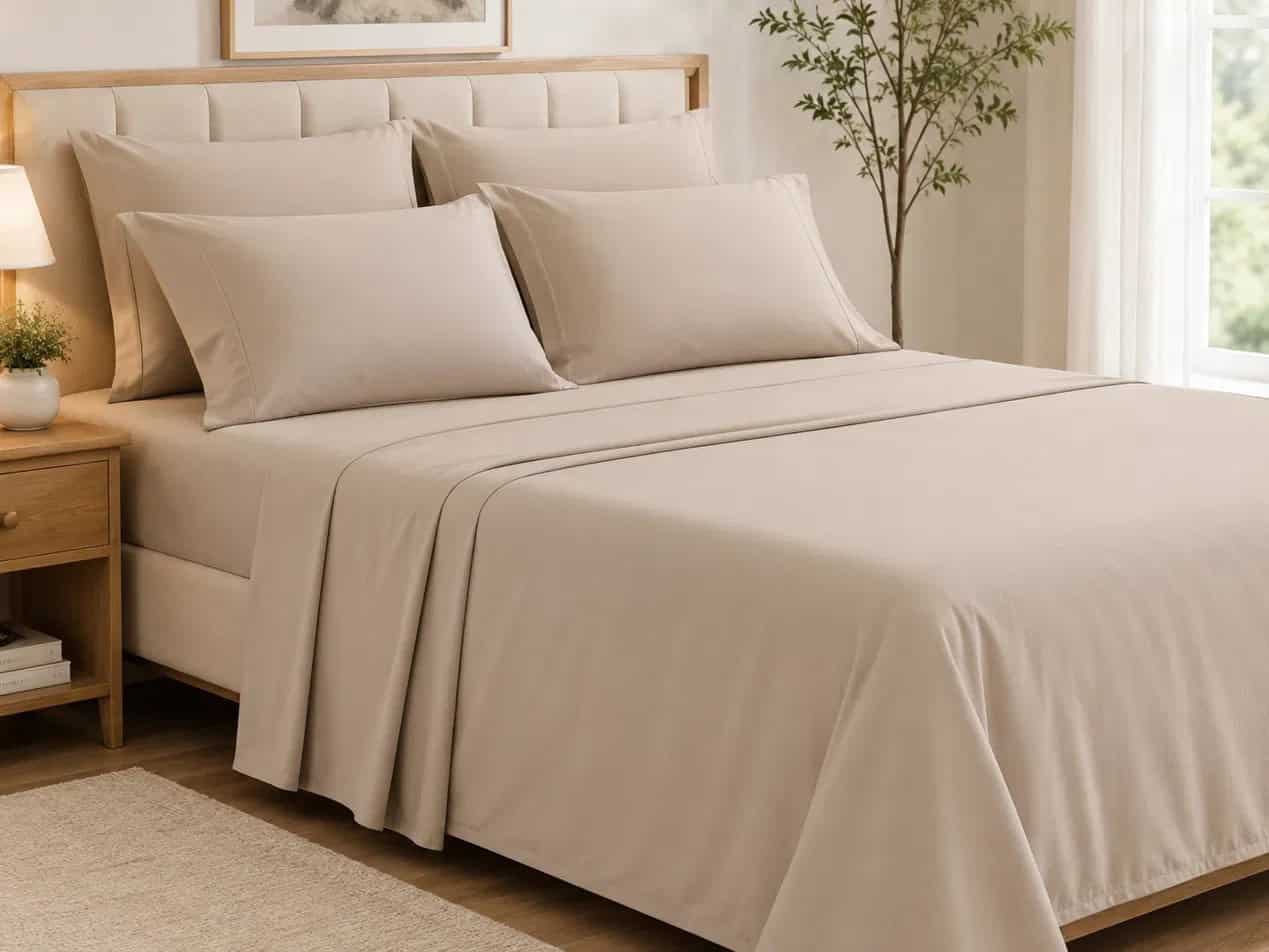 Dyed microfiber fabric for flat sheet production