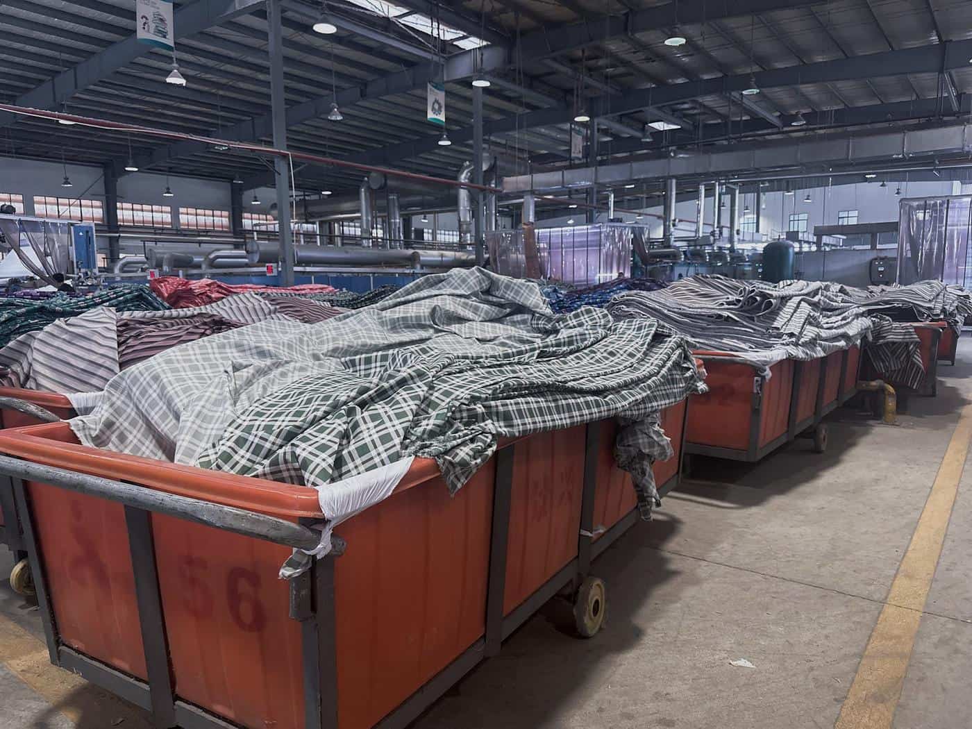 Printing line fabric carts