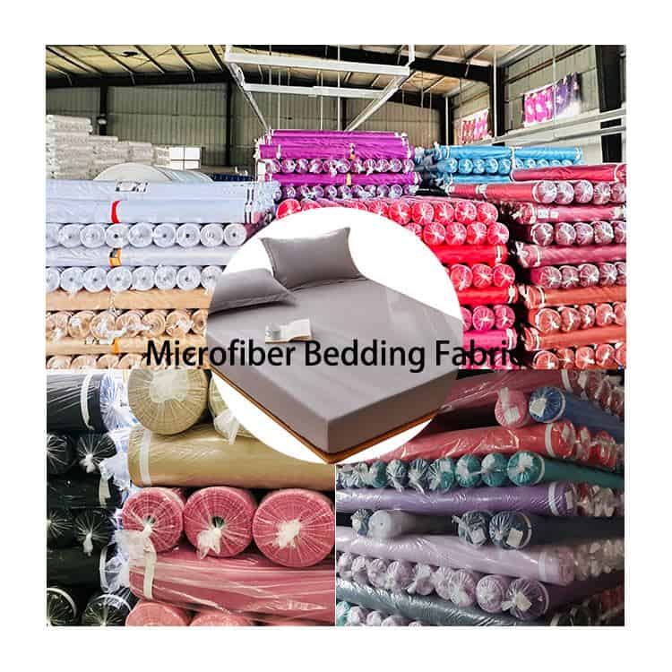 About Us 8 Fabric production detail — polyester microfiber bedding fabric close-up